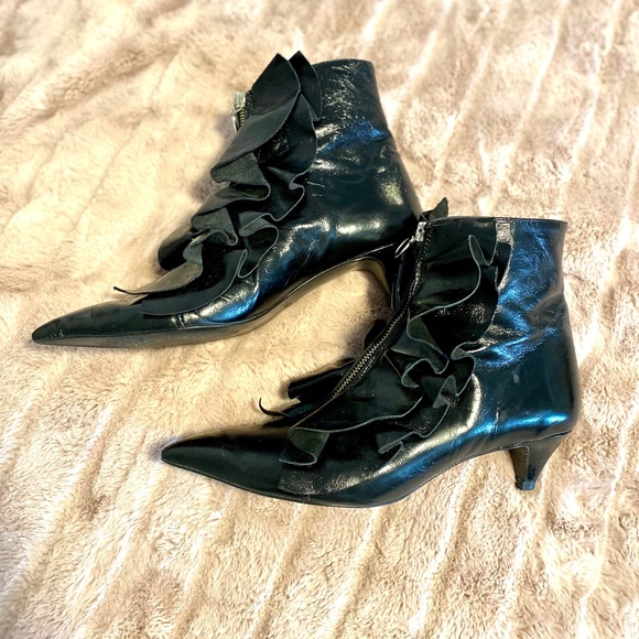 ZARA Ruffle Zip Up Ankle boots - Picture 4 of 7